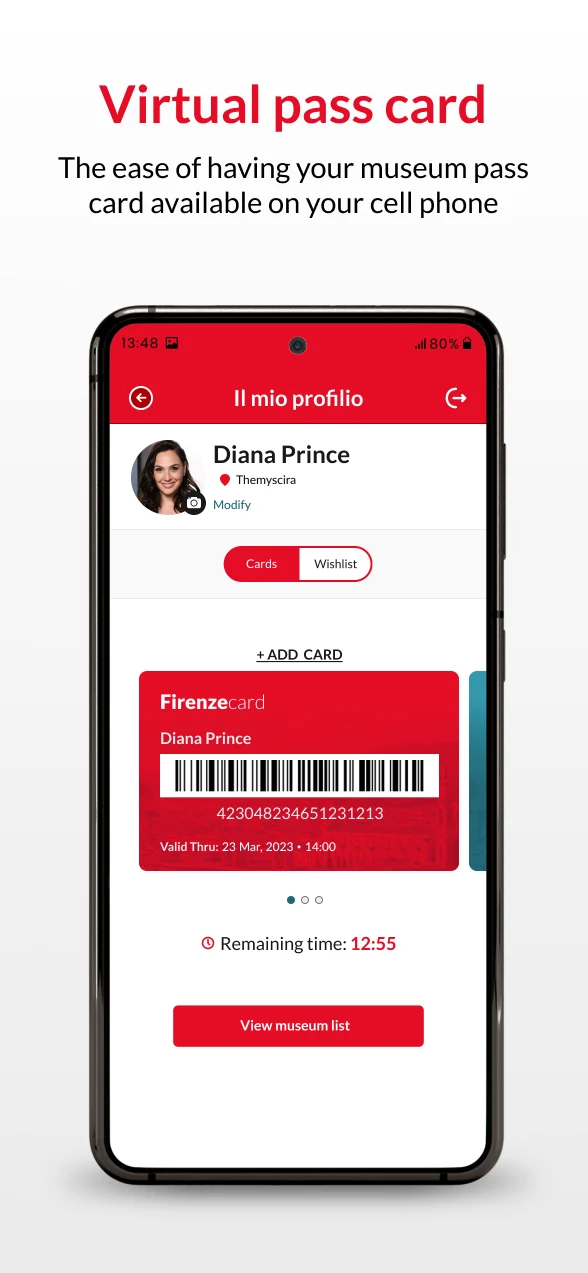 Firenzecard screenshot